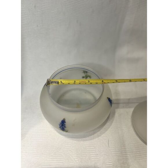 Viking USA Frosted Glass Jar Bell Lid Floral Design Crystal - Picture 6 of 6